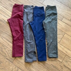 Zella Leggings (4 pair lot!) Size Small Navy Gray Burgundy and Black Print